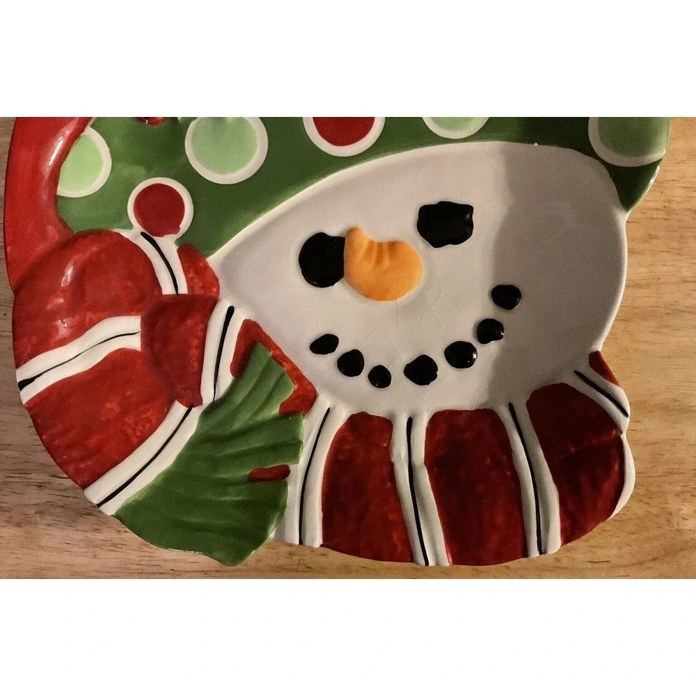 Fitz And Floyd Friends Gather Here‎ Snowman Cookie Plate